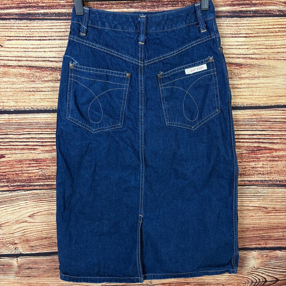 Vintage 1990s Calvin Klein Long Denim Skirt